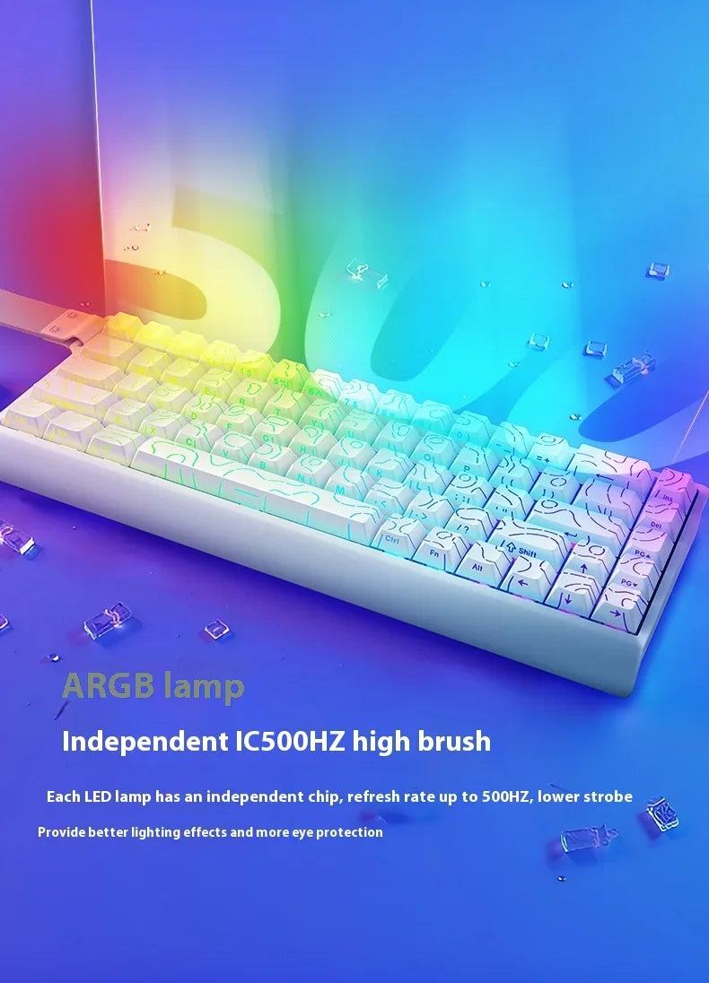 IROK Carotmas Mercury68 Teclado Mecânico com Switches Magnéticos 8K 68 Teclas RT0.004mm Baixa Latência Teclado Gaming com Fio Personalizado para PC Presentes