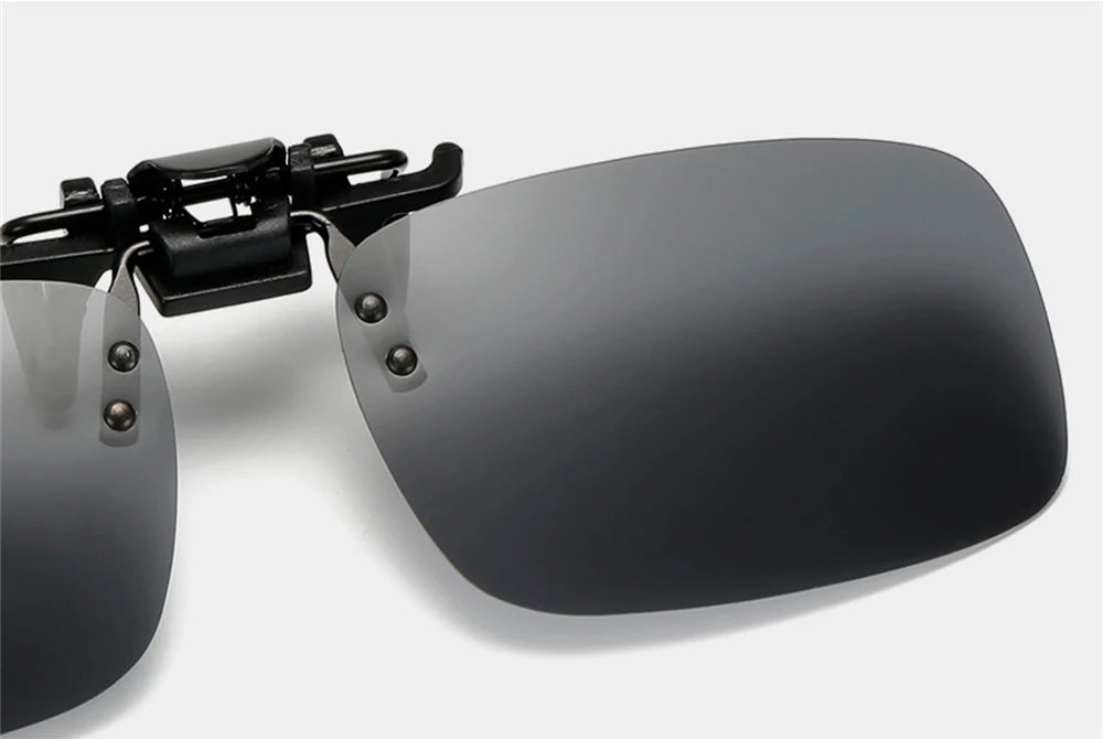 Classic Square Flip Up Clip On Sunglasses Men Polarized Night Vision Driving UV400 Women Photochromic Sun Glasses Clips