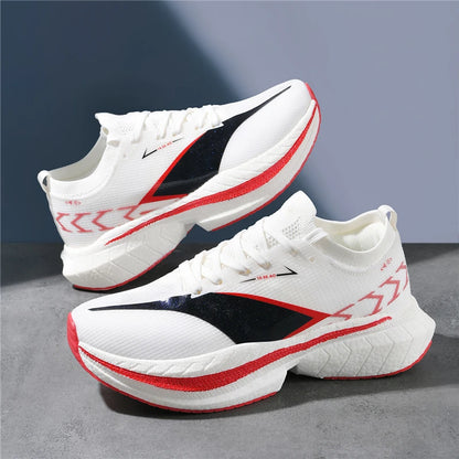 Ténis de corrida Air Cushion para homem, ténis masculinos, ténis de maratona com sola de carbono, ténis de jogging, calçado desportivo para atividades ao ar livre, ténis casuais para homem