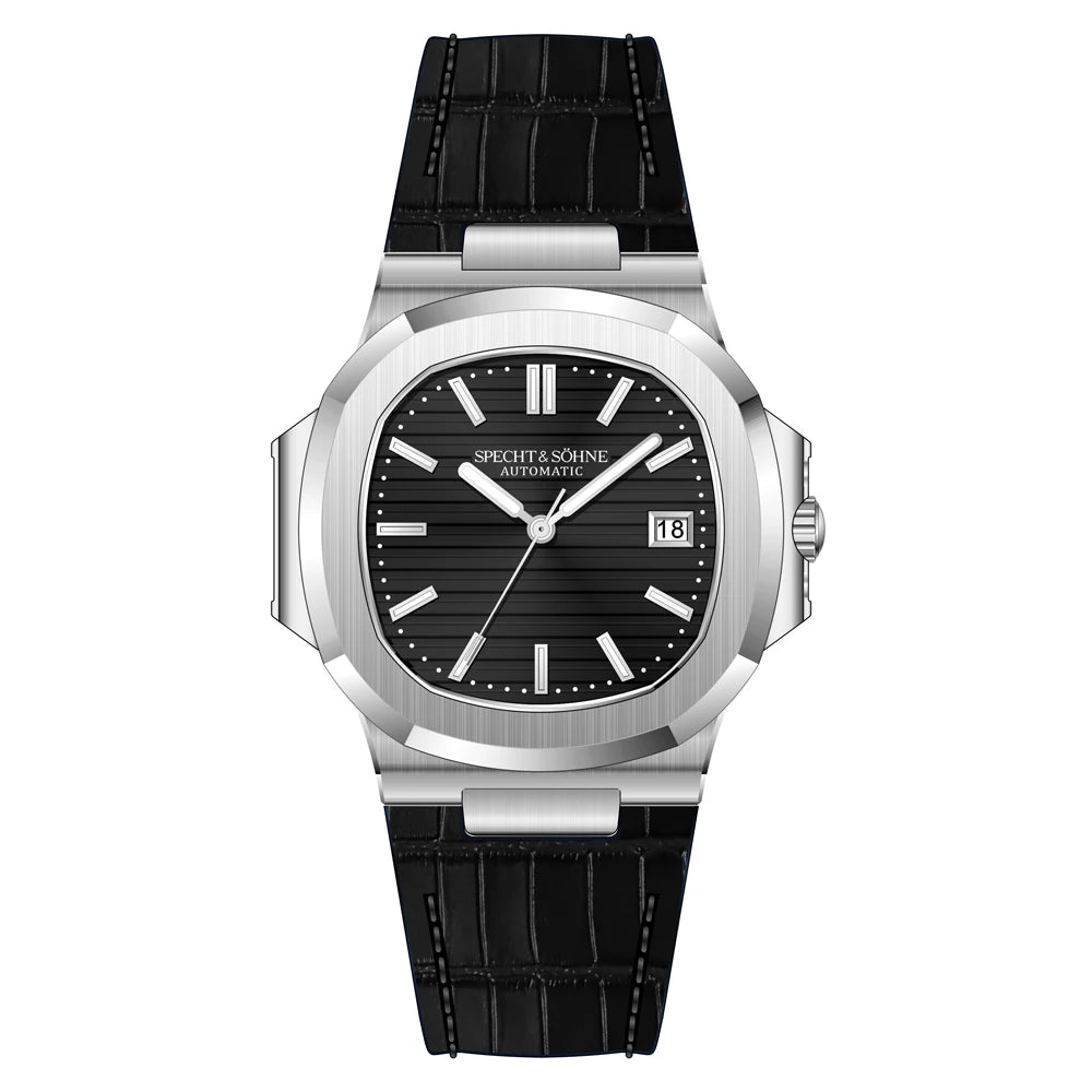 Relógio Masculino Specht&Sohne 2025 New Classic de Luxo Automático em Aço Inoxidável com Safira 8215, Relógio de Pulso Mecânico