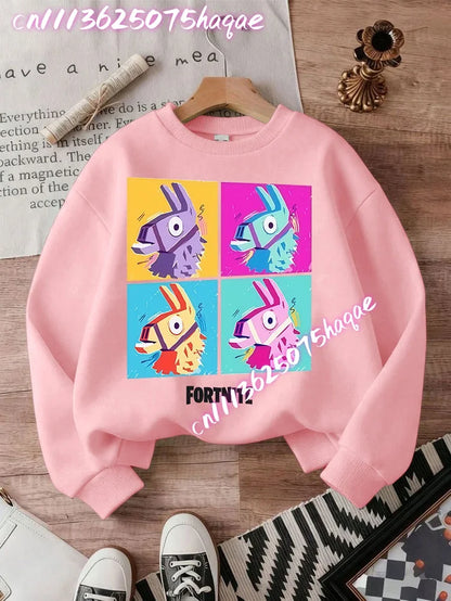FORTNITED Children Long-sleeved Girls Streetwear Boys Baby Sweatshirt Pullover Sweatshirt Anime Fashion Kid Clothing Tops Gift