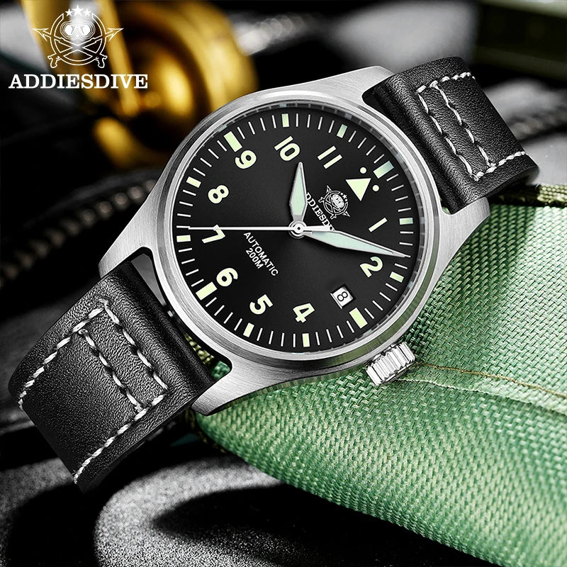 ADDIESDIVE Watches For Men C3 Super Luminous 200m Waterproof Japan 8215 316L Stainless Automatic Mechanical Watch