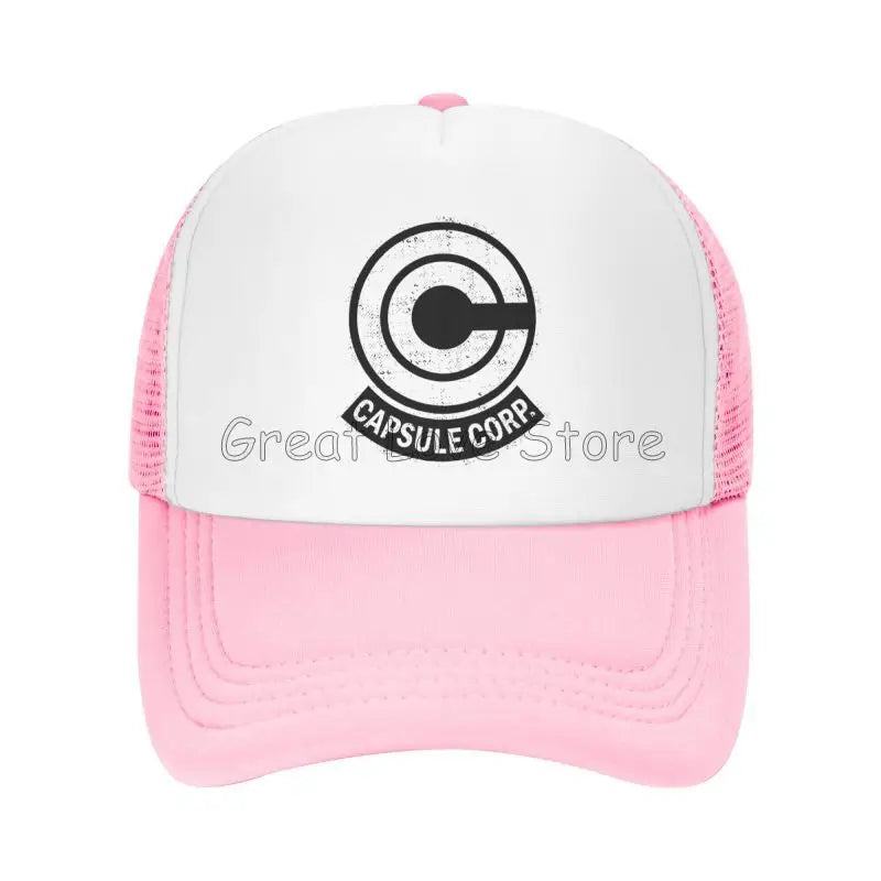 Capsule Corp Cappellini da baseball in rete Unisex Cappellino da camionista in stile hip-hop Cappellino da papà in stile anime DBZ Cappellino da corsa regolabile Cappellini da camionista estivi Cappellini snapback