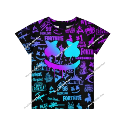 Camisola com Capuz Infantil de Outono — T-shirt Hoodie Fortnite Nova, Roupa Casual Confortável para Crianças, Estilo Streetwear