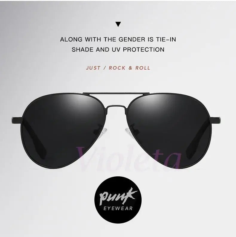 Punk Rock Polarized Sunglasses Color Film Sunglasses Han Edition Mirror Face Fashion Sun Glasses T1001