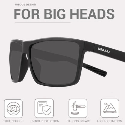 MAXJULI Polarized Big Sunglasses for Men Women with Big Heads UV 400 Protection 8125