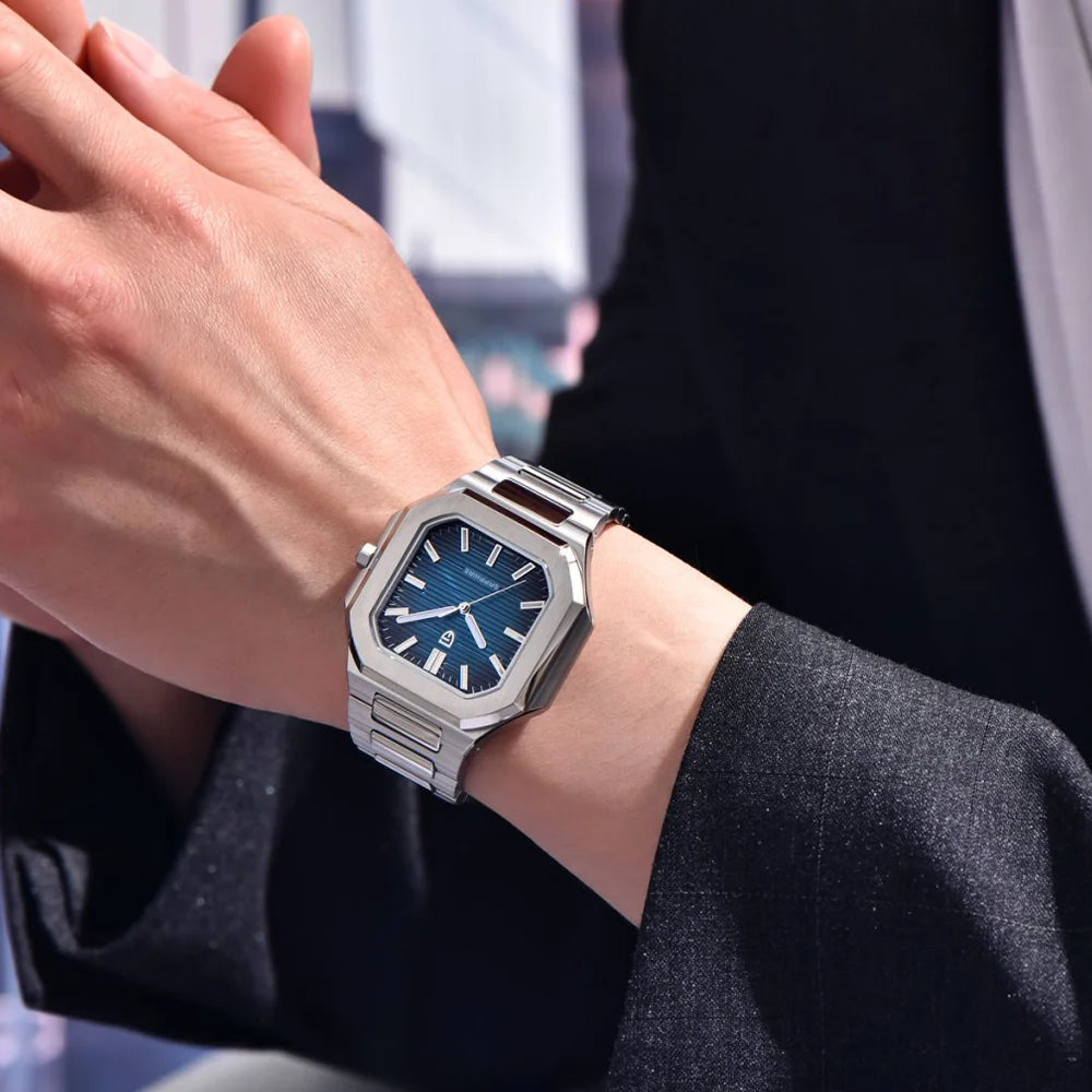 Reloj cuadrado de cuarzo para hombre PAGANI DESIGN New V2, marca de lujo premium, deportivo, resistente al agua, de zafiro y acero inoxidable