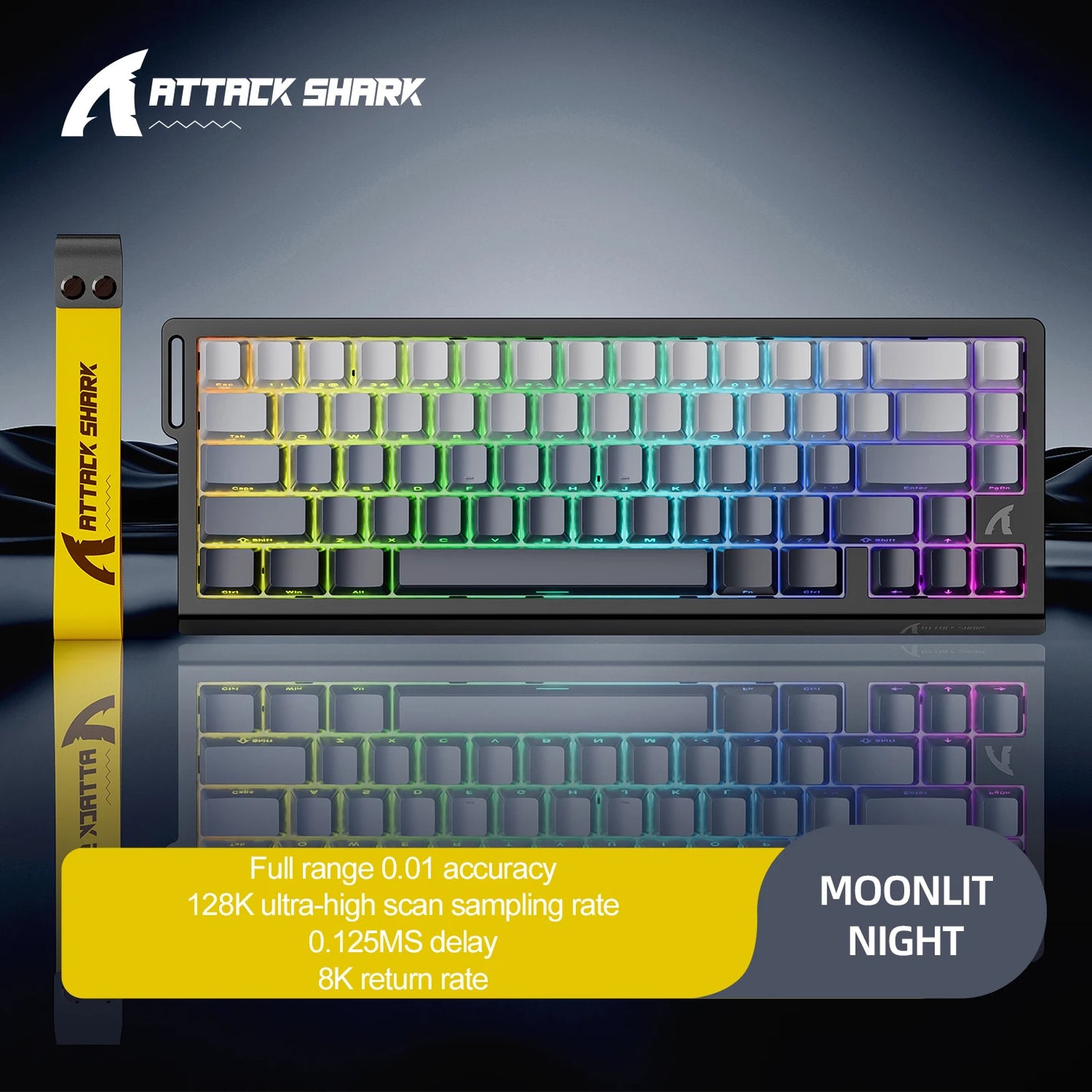 Teclado com interruptores magnéticos ATTACK SHARK X68HE com fios e FREEWOLF F68 com fios F68Pro sem fios para gaming profissional 8K Hz 0.01mm Rapid Trigger