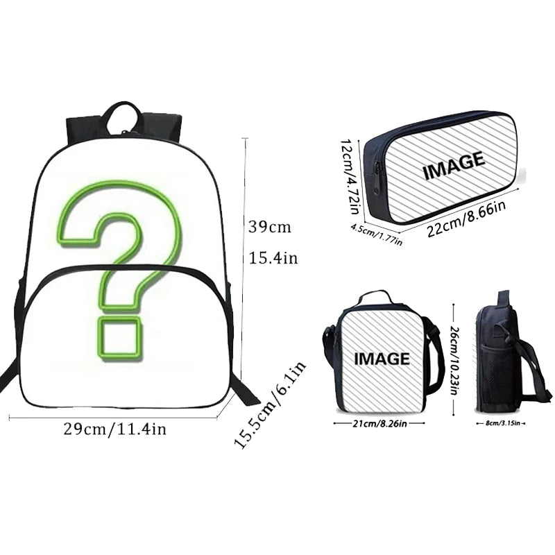 Hot Game Design Child Backpacks F-FortniteS Lunch Bag Pencil Case, Pupil Large Capacity School Bags for Boys and Girls, Best Gift