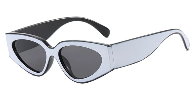 Black White Cat Eye Sunglasses for Women Trendy Vintage Thick Frame Sun Glasses 2025 Classic Shades ladies Goggle