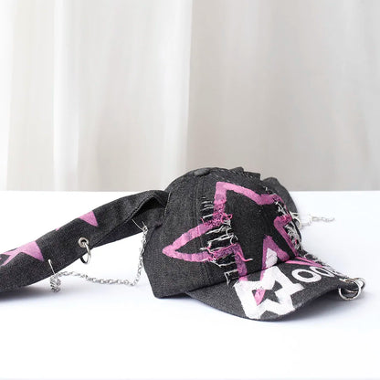 new fashion Girl New Jeans Long Rabbit Ears Cowboy Baseball Hat Wash Graffiti Hip Hop Cap Women Men Party Team Baseball Cap