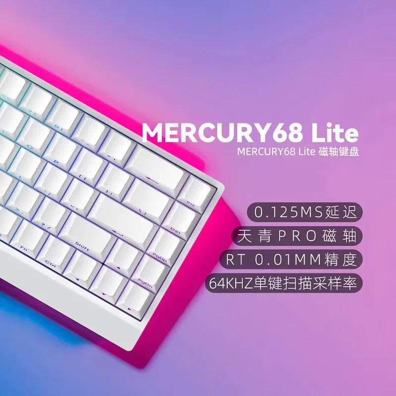 IROK Carotmas Mercury68 Teclado Mecânico com Switches Magnéticos 8K 68 Teclas RT0.004mm Baixa Latência Teclado Gaming com Fio Personalizado para PC Presentes
