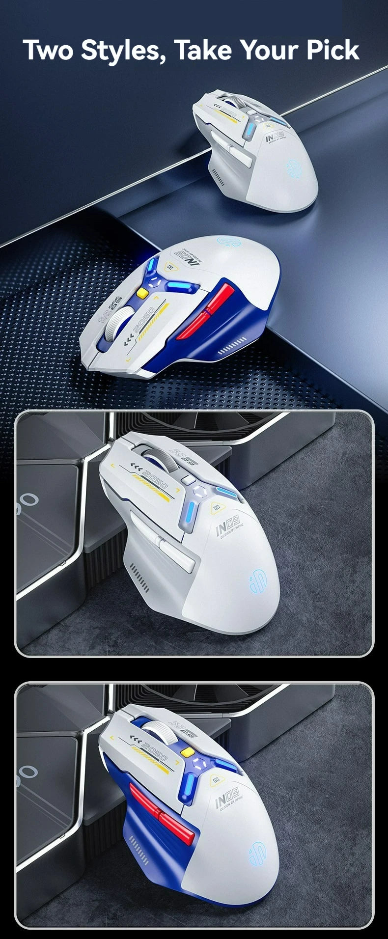 Tri-Mode Connection 10000DPI 2.4G Wireless Bluetooth Gaming Mouse PMW3325 RGB  Light For PC Gaming Laptop and MAC