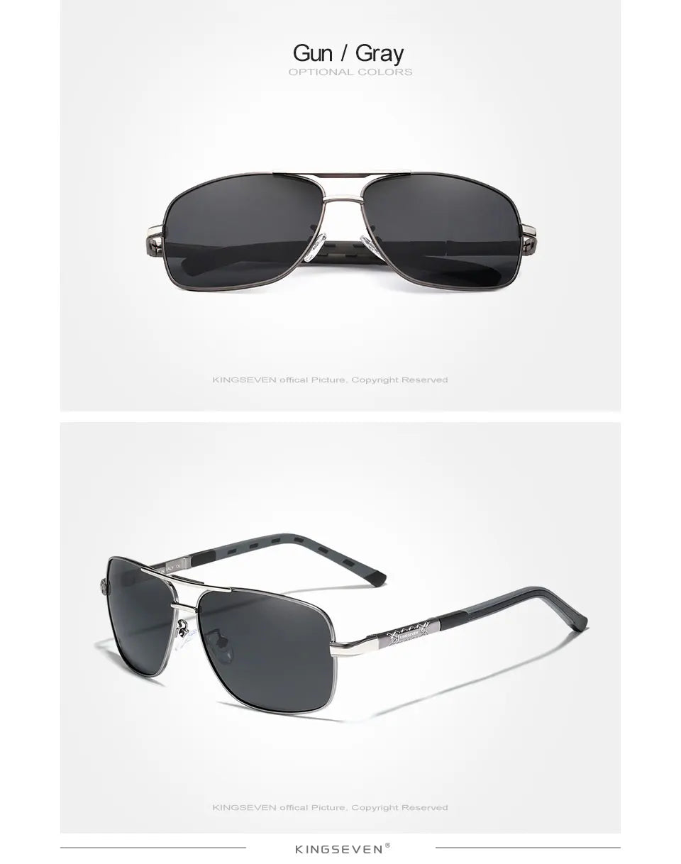KINGSEVEN 2023 Aluminum Pilot HD Polarized Sunglasses Men Women Fashion Frame Male Sun Glasses For Driving UV400 Mirror