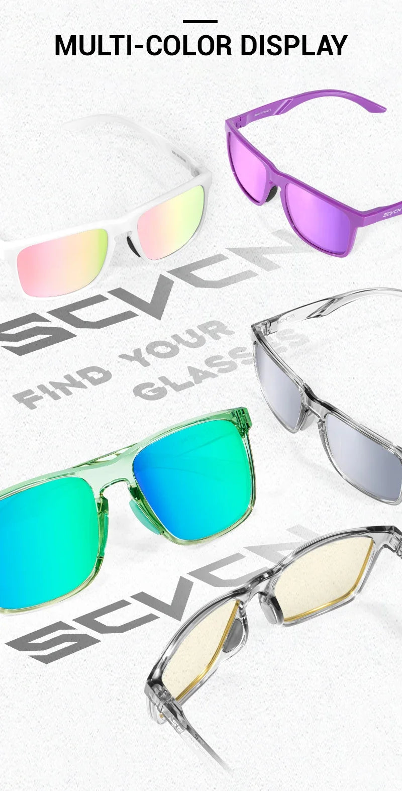 SCVCN Polarized Hiking Eyewear Fishing Sunglasses Cycling Glasses Fashion UV400 Bike Men MTB Sports Bicycle Glasses Outdoor