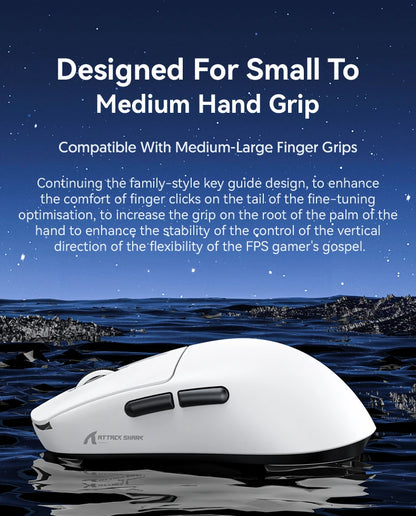 ATTACK SHARK R6 PAW3950MAX Wireless Gaming Mouse, 8Khz Polling, Ultralight 39g, Nordic 52840 MCU, Omron Optical Microswitches