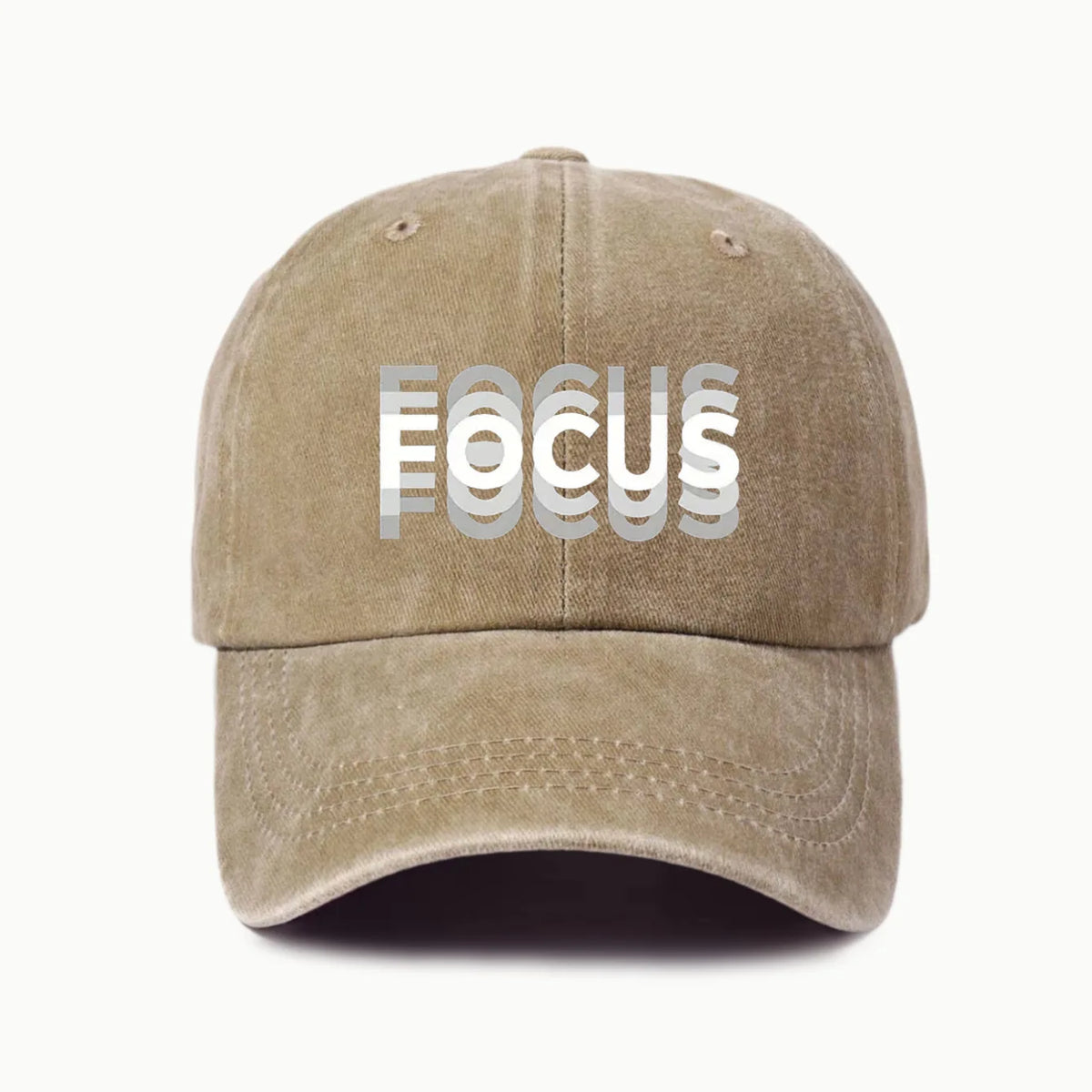 FOCUS – kšiltovka z prané bavlny s potiskem, nastavitelná, klasický styl, sportovní kšiltovka typu „duckbill“ pro muže i ženy