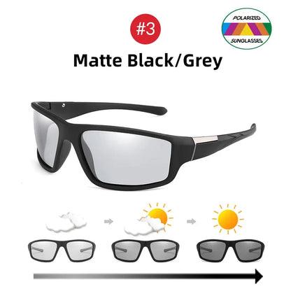 VIVIBEE Sports Men Photochromic Sunglasses Polarized Black Goggles Women Color Changing Driving Discoloration UV400 Sun Glasses