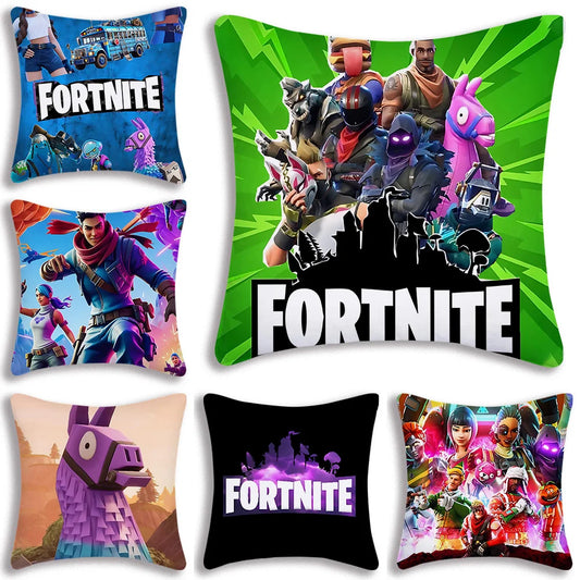 Anime Game Fortnite Pillow Covers Cartoon Sofa Decorative Home Double-sided Printed Short Plush Cute Cushion Cover