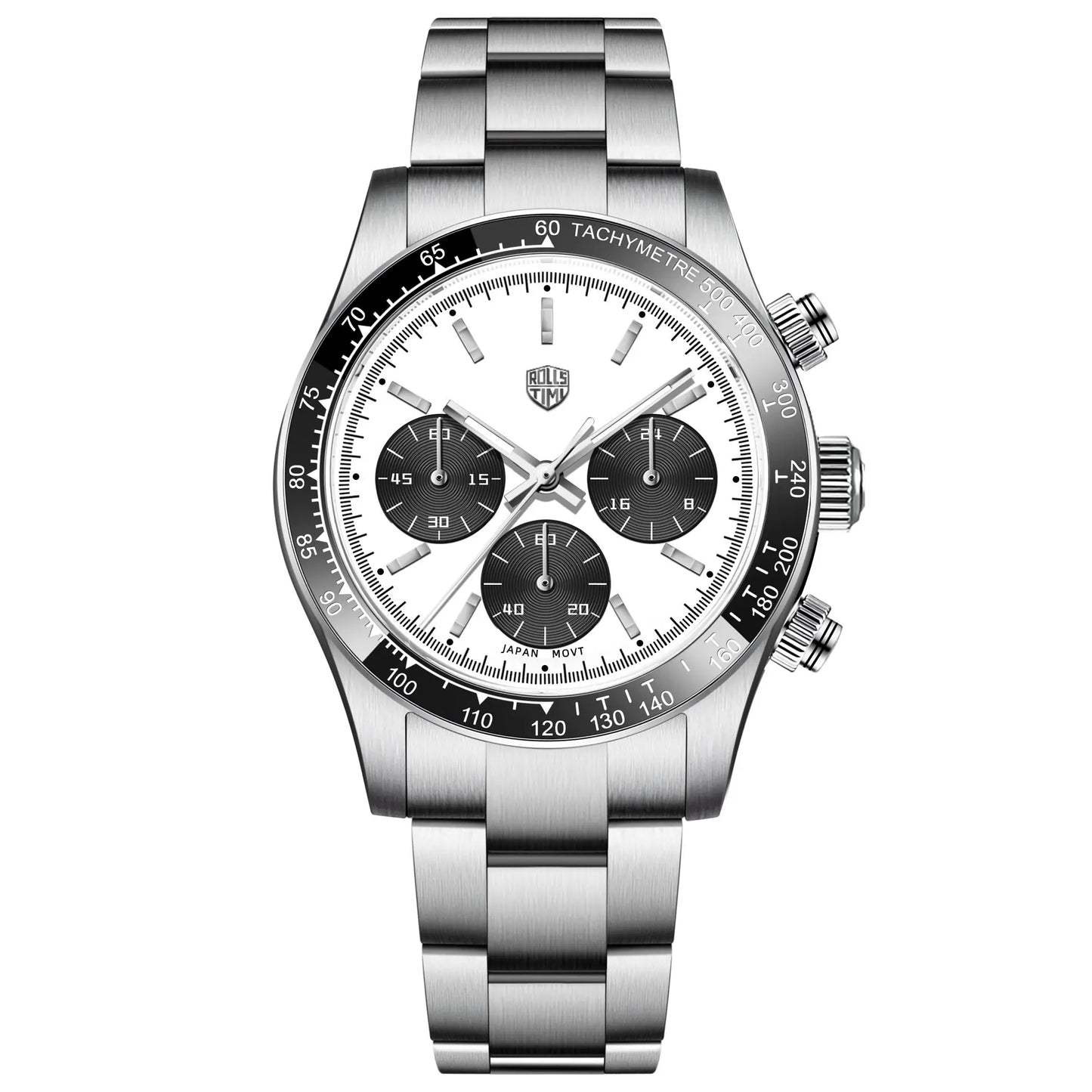 ROSSITIMI Urban Premium Men Quartz Watch Light Luxury Sports Stainless Steel VK63 Tachymeter Luminous 100m Diving Luminous Watch