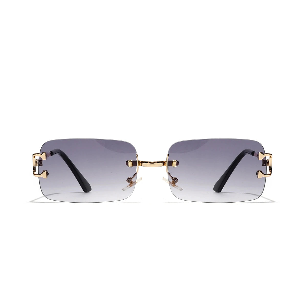 Ruiao 2026 rimless sunglasses UV400 fashion square metal glasses for men women designer man's brand sun shades for outdoor