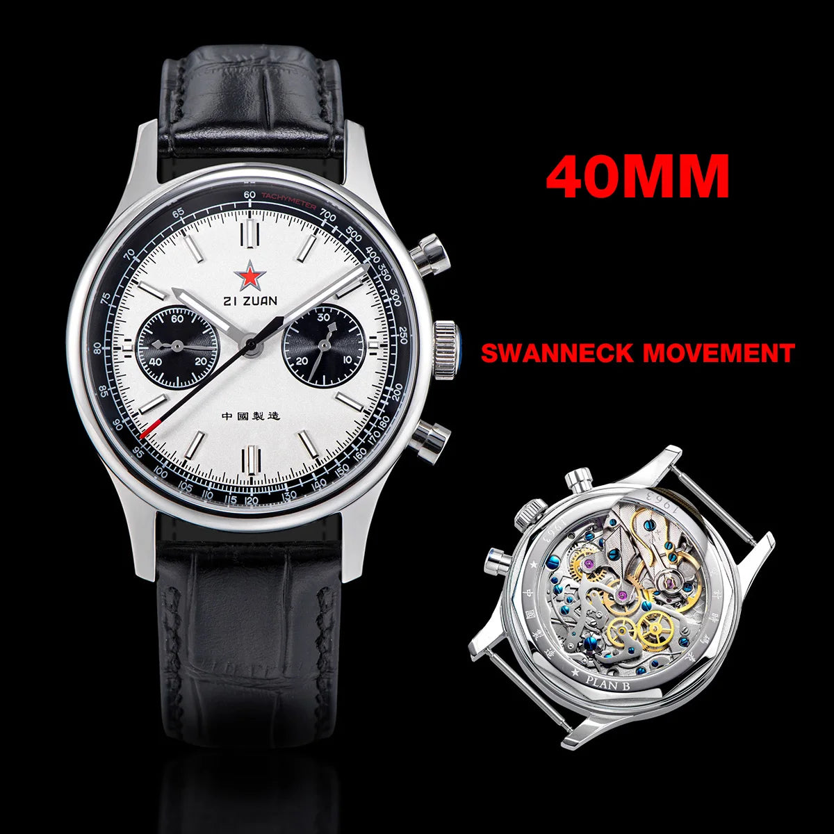1963 Panda Pilot Chronograph Watch Men 40mm Air Force Sapphire Senior  ST1901 Mechanical Wristwatches Retro Clock Reloj Hombre