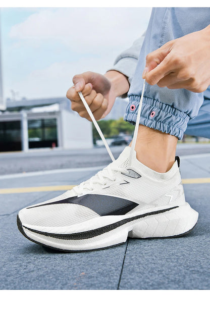 Ténis de corrida Air Cushion para homem, ténis masculinos, ténis de maratona com sola de carbono, ténis de jogging, calçado desportivo para atividades ao ar livre, ténis casuais para homem