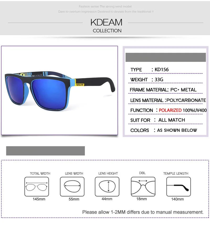Outdoor Sport Square Myopia Lens Prescription Sunglasses Men Polarized Driving Anti-Glare Myopes Lunettes 0 -0.5 -0.75 To -6.0
