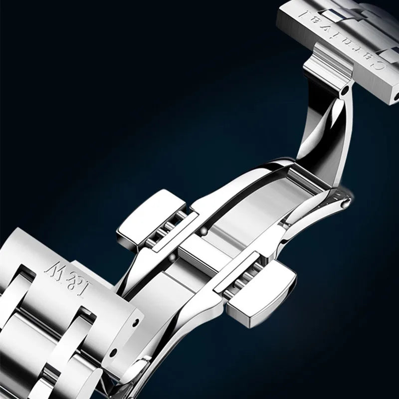 Reloj mecánico de lujo para hombre Reloj CARNIVAL de tungsteno, movimiento automático MIYOTA 8205, resistente al agua.
