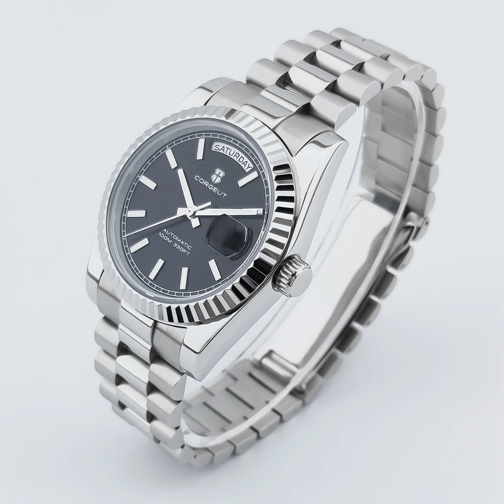 Orologio da uomo Corgeut Luxury 36MM ST1644 automatico meccanico con zaffiro, Relógio Masculino 10BAR, day, swim e dress watch