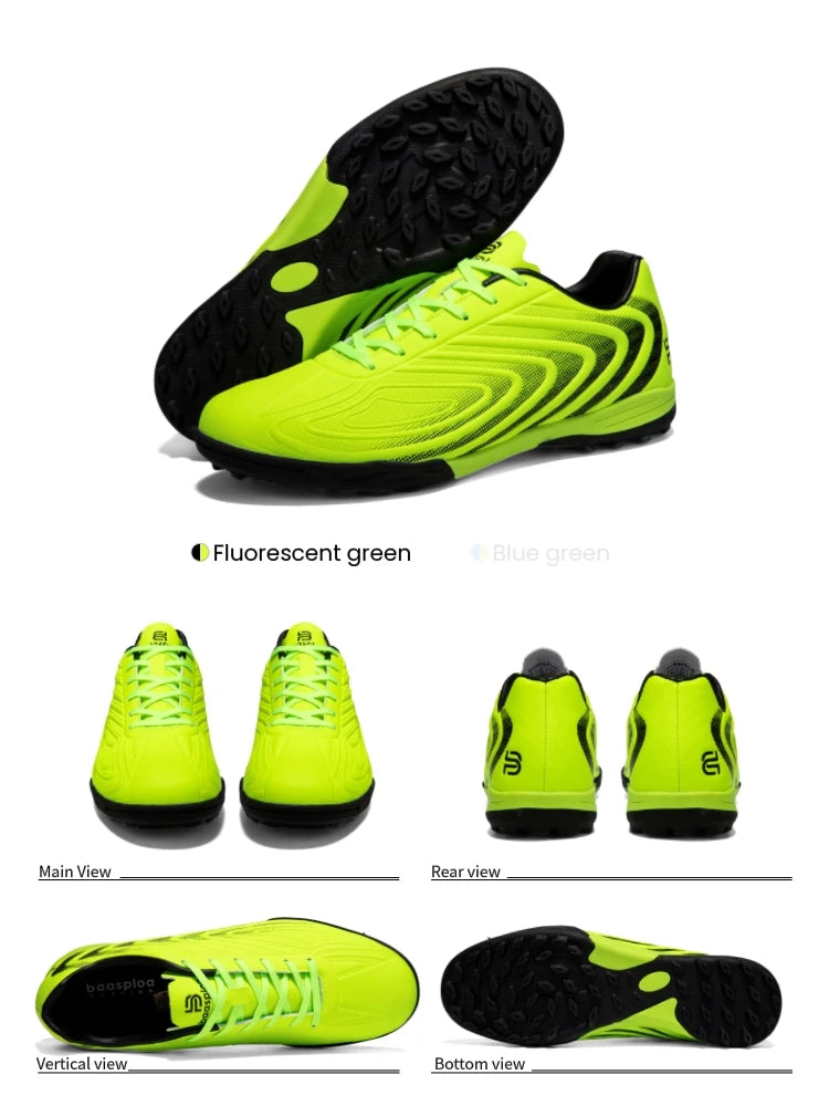 Baasploa Men's Professional Soccer Shoes Outdoor Anti-Slip Training Sport Shoes Male Light Leather Football Boots Chuteira Campo