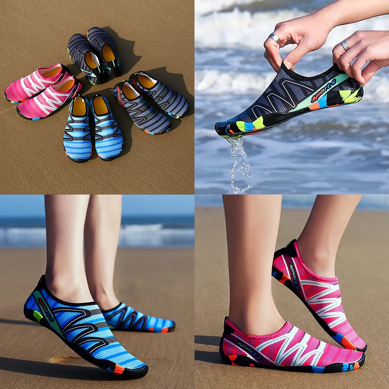 Scarpe da acqua ad asciugatura rapida per spiaggia, unisex, pantofole aqua da nuoto barefoot, scarpe da surf e risalita del fiume, calze outdoor leggere estive