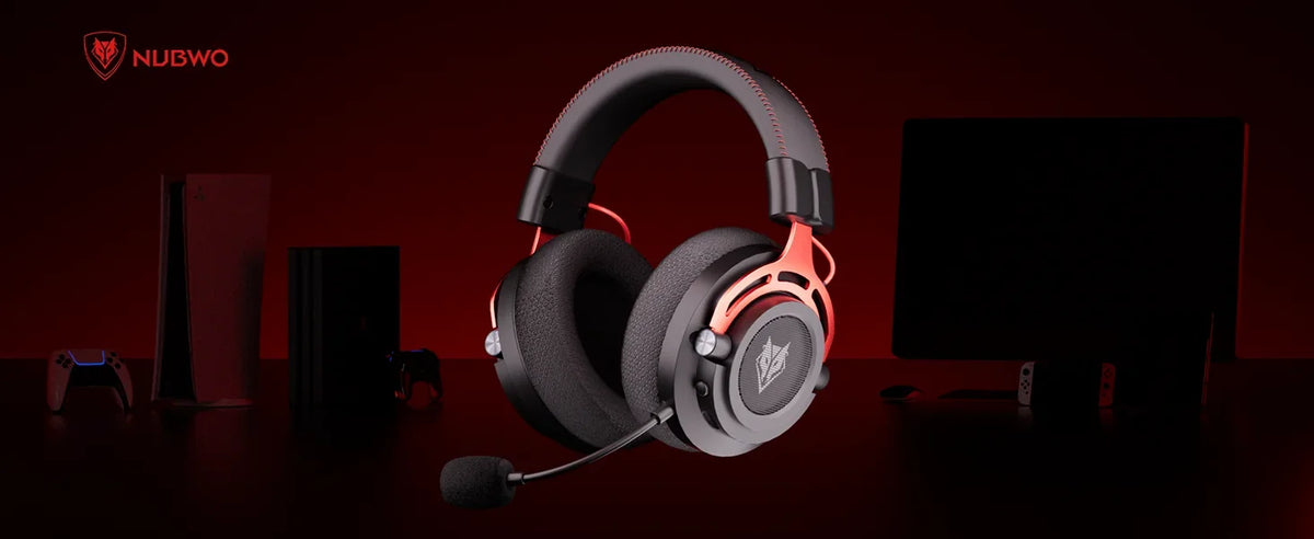 Casque de jeu stéréo sans fil NUBWO G03 avec micro à suppression du bruit, casque de jeu sans fil Bluetooth avec micro pour PS5, PS4, PC
