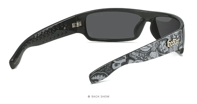 Polarized Chicano Sunglasses, Square Frame Design, UV400 Lens, Hip Hop Streetwear, Retro West Coast Accessory