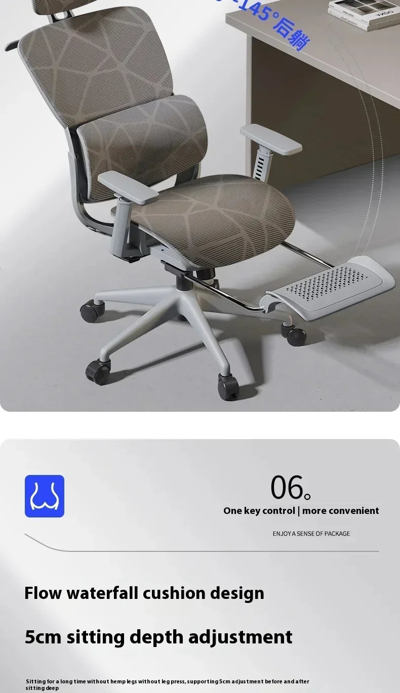Gaming Chair Office Desk Ergonomic Computer Adjustable Armrests 3D Headrest Chair Lift Chair Back Can Tilt Back with Foot Pedals