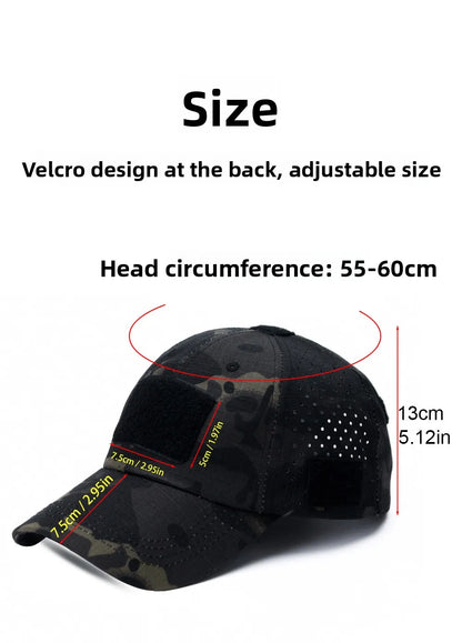Athletic casual breathable camouflage baseball cap for men, military fan sun hat tactical hat military training hat bucket hat