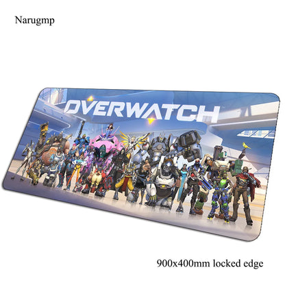 Overwatch-muismat voor verjaardag, computermat 900x400x3mm, grote gaming-muismat, cadeau, bureauonderlegger voor muis en toetsenbord, pc-gamer
