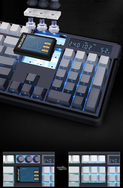 SKYLOONG GK104 Pro Wireless Mechanical Keyboard 100% Custom Keyboard Hot-Swappable Low-noise Switch for PC Gamer Office Accessories