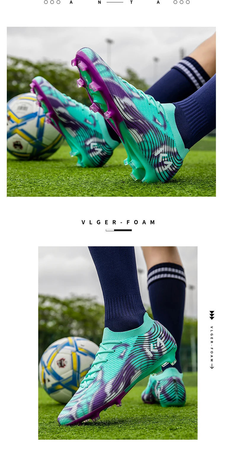 New Men's Soccer Shoes Hot-Selling Sneakers Grass Cleats High-Quality Football Boots Non-Slip Boys Match Outdoor High-Top Light