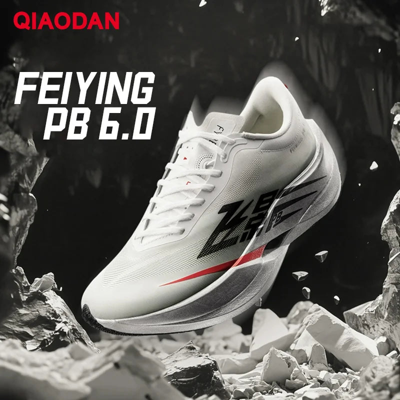 QIAODAN Feiying PB6.0 Homem 2026 Sapatilhas Desportivas de Competição para Maratona Novas com Placa de Carbono Suspensa Integral QDB023261299