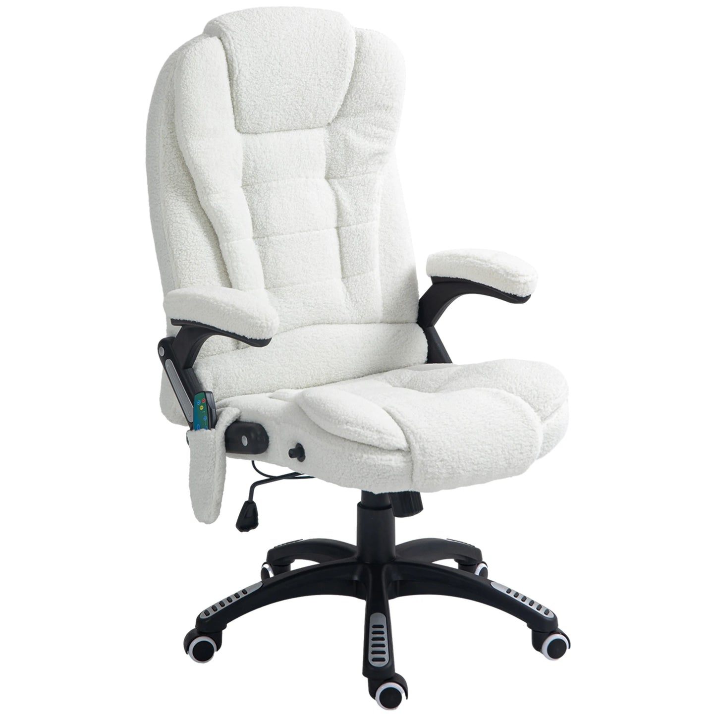 High-Tech Executive Office Chair with Lumbar Heating, 360° Swivel Breathable Fabric Chair with Remote Control, 120kg Load Capacity