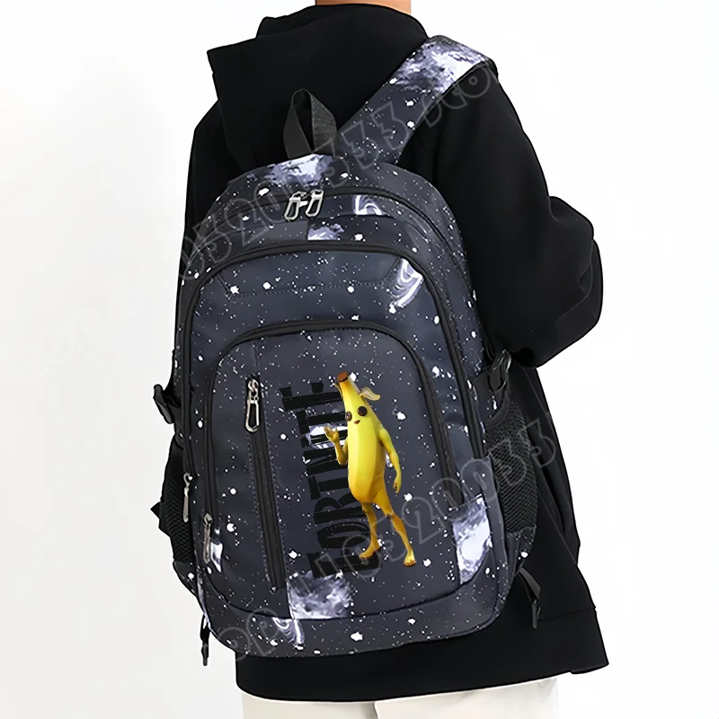 Mochila Fortnite Céu Estrelado de Grande Capacidade, Impermeável, com Compartimento para Portátil e Estampado de Personagem do Jogo, para Estudantes, Rapazes e Raparigas, Regresso às Aulas