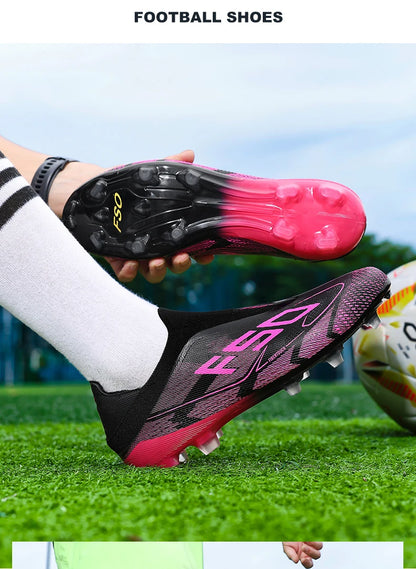 New Men's Football Boots, Non-Slip Boys' Soccer Shoes, Grass Cleats, High-Quality Match Sneakers, Hot-Selling Outdoor High-Top Light Boots