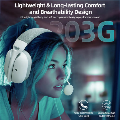 ATTACK SHARK L80PRO Auscultadores Gaming 3 em 1 – Auscultadores Bluetooth sem fios de baixa latência com microfone duplo, som Hi-Fi 40mm e ligação estável para gaming