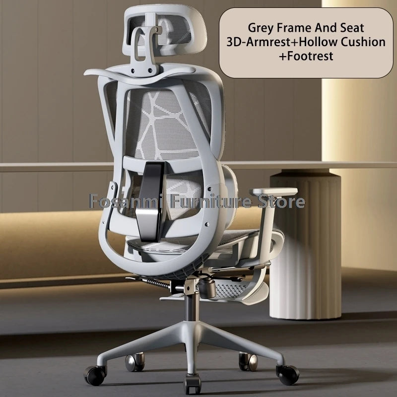Silla de oficina ergonómica para ordenador con malla transpirable, reposabrazos, soporte lumbar ajustable, reposacabezas y diseño para escritorio, hogar y gaming