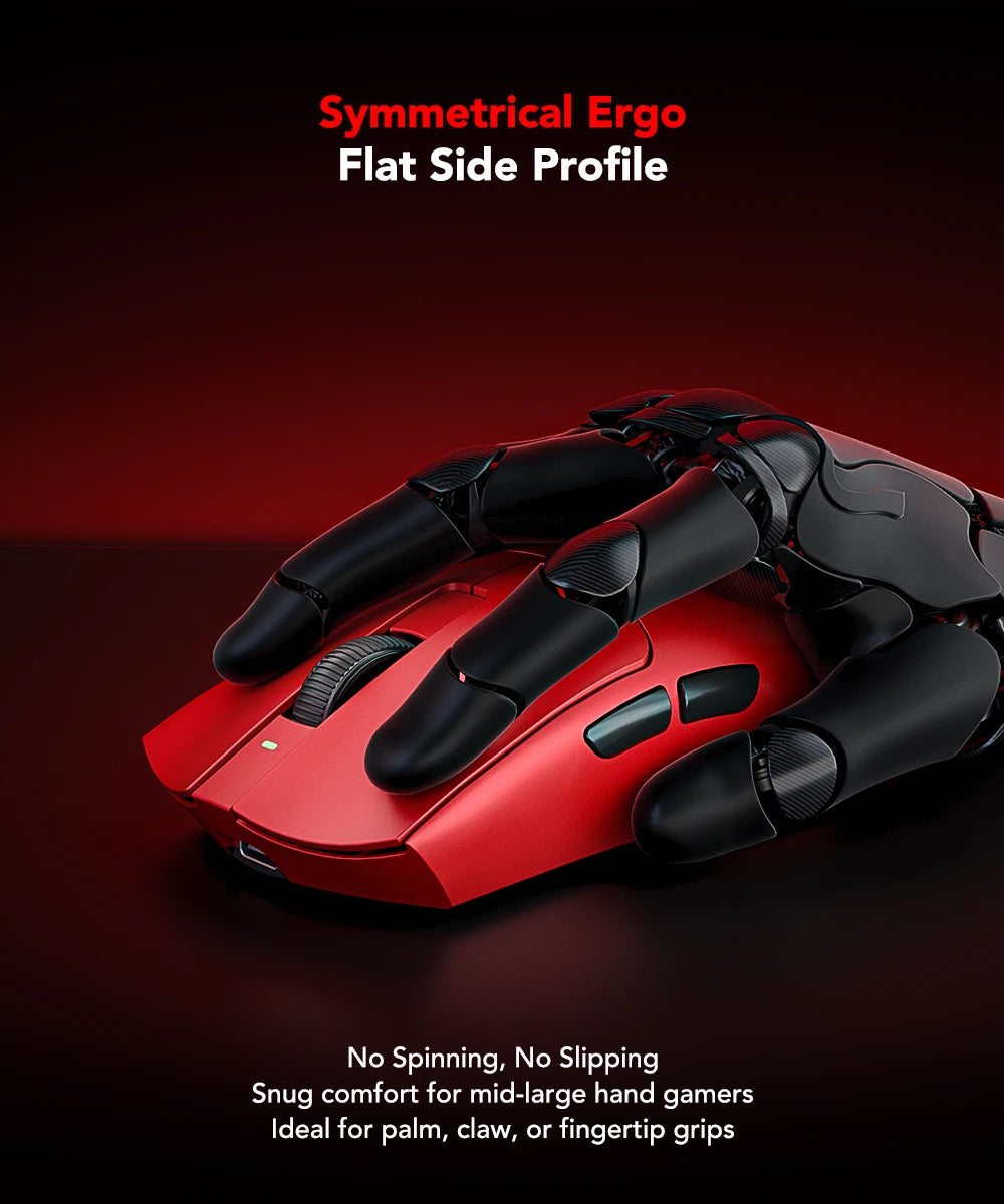 Ratón gaming KYSONA serie Jupiter con cable e inalámbrico, 8Khz, sensor PAW3950, Bluetooth, 46g, recargable, controlador web para PC y portátil