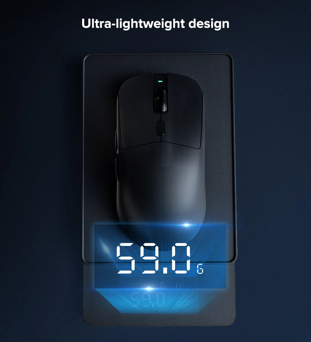 KYSONA M617 Wireless Mouse Ergonomics Tri-mode Rechargeable 2.4G 59g Lightweight E-sports PAW 3395 DPI 26K Gaming Mouse For PC