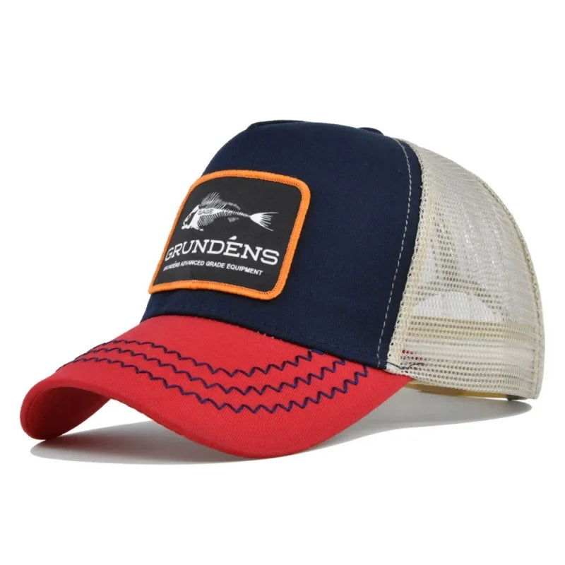 High Quality Fish Bone Cartoon Snapback Baseball Cap Hip Hop Dad Mesh Hat Trucker Hat Outdoor Sports Cycling Travel Sun Hat