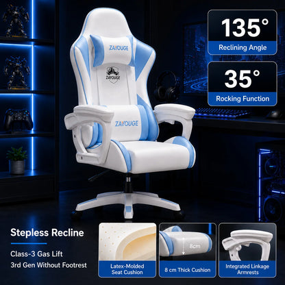 Cadeira de Escritório Gaming Reclinável AOLIVIYA para Computador em Casa, Rotativa, com Elevação, Encosto e Apoio para Pés, para Cybercafé e E-Sports