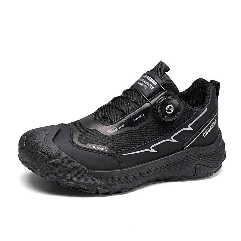 Sneakers da trekking da uomo con fibbia girevole, scarpe da escursionismo con suola spessa per attività all’aperto, scarpe sportive da uomo, comode e antiscivolo, ideali per arrampicata e passeggiate